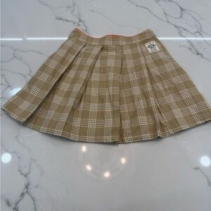 Adidas Originals Plaid Tan Skirt sz S NWOT